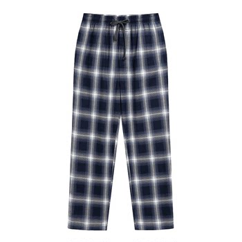 Pure cotton men's pants pajama summer loose summer thin cotton large size men's home trousers casual plaid home trousers