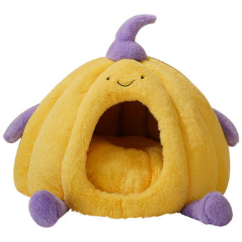 Winter warm cat nest thickened fully enclosed cute pumpkin