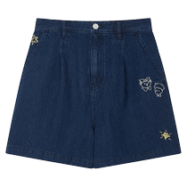 TeenieWeenie Bear Little Prince joint summer loose Korean style denim shorts for women