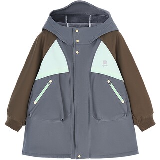 [沐言同款]woobaby儿童羽绒服外套无氟防水透湿加绒保暖户外25冬