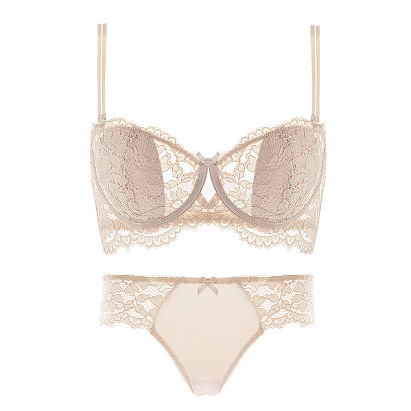 Summer anti-sagging beautiful back strapless bra set