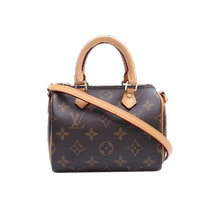 (self-employed) Middle 95 new LV Louis Vuitton inclined satchel SpeedyNano16 old flower PVC