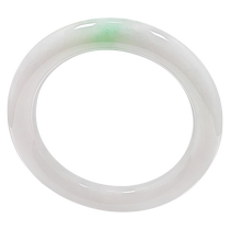 (Self-operated) Qianyu Picking Up Myanmar Natural Grade A Jade Moisturizing Piaoyang Green and White Bottom Green and Fat Round Bracelet