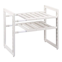 (Self-operated) Japanese imported kitchen storage rack household double-layer storage rack retractable storage rack under the sink