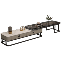 TV cabinet living room coffee table combination home new glass slate light luxury style small apartment modern simple TV cabinet