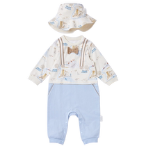 Cotton Era Baby Knitted Fake Two-Piece One-piece Baby Clothes 2024 Spring and Autumn Clothing Newborn 100-Day Romper