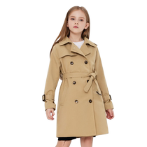 Fille à double rangée de vêtements en vent 2024 printemps automne nouveaux enfants air étranger trendy Inn wind CUHK Fille Vêtements de printemps