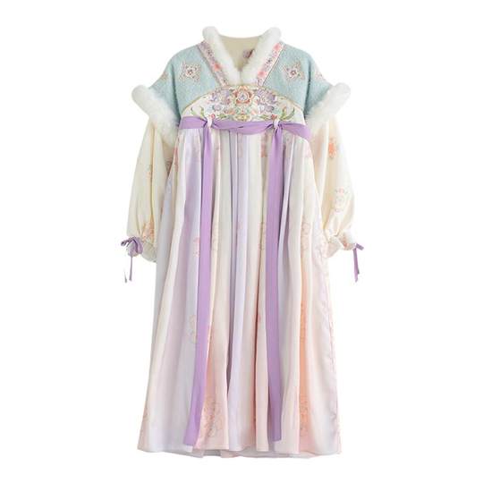 Children's high-end super fairy antique style velvet dress