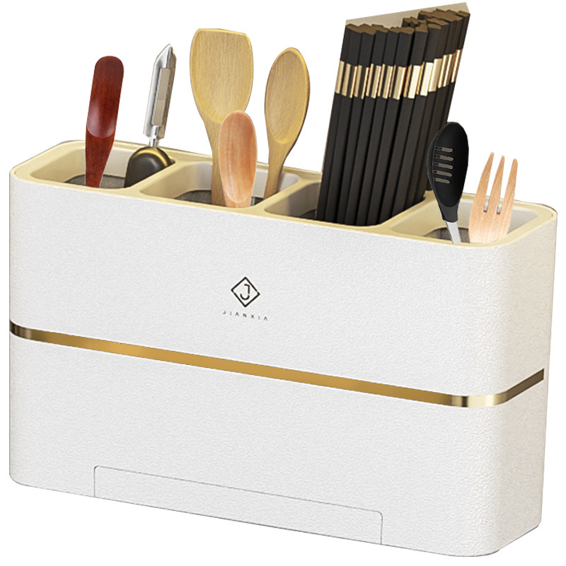Wall-mounted chopstick cage, chopstick and spoon storage box without drilling holes