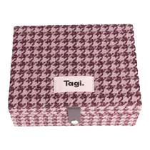 Tagi jewelry pillow jacquard jewelry box fabric large capacity retro small double layer storage box