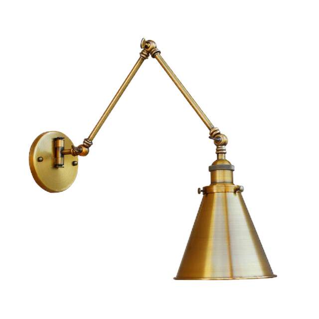 American creative antique style long pole telescopic folding wall lamp