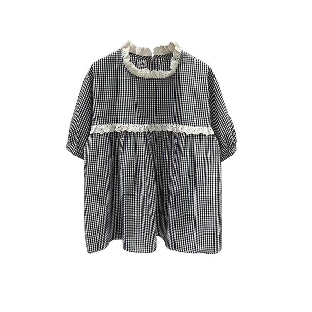 Short-sleeved cotton baby blouse with large size Japanese style loose