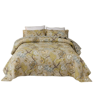 美式双面纯棉床盖垫柔软轻奢高级感三件套韩国绗缝被四季通用床单