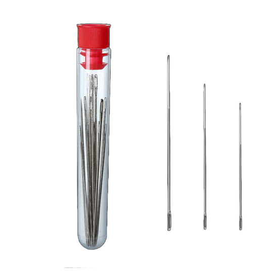 筒装手缝针大眼针老人针家用细长传统手工缝衣缝被子木桶针线盒