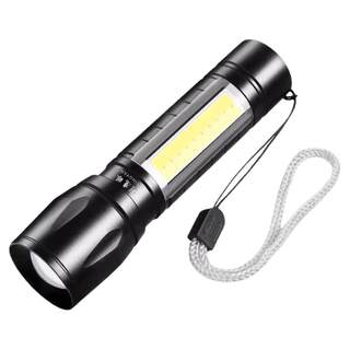 手电筒强光可充电USB户外超亮远射家用应急灯防水迷你学生家用手