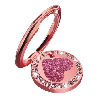 Diamond glitter mobile phone ring bracket metal ultra-thin mobile phone back case universal adhesive lazy 360 rotation