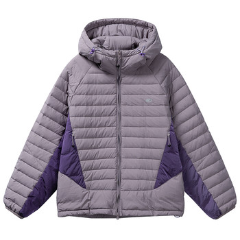 Mandu Mountain Series Outdoor Style Hooded Ribbed down Jacket for Women, Short Style, 90% White Duck Down, Warm and Lightweight down Jacket for Men
