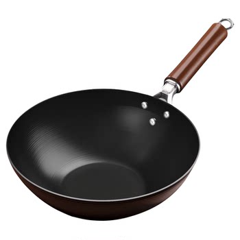 Zhangqiu iron uncoated flat bottom wok