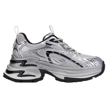 Ggcc fashionable silver thick sole height increasing dad shoes for women