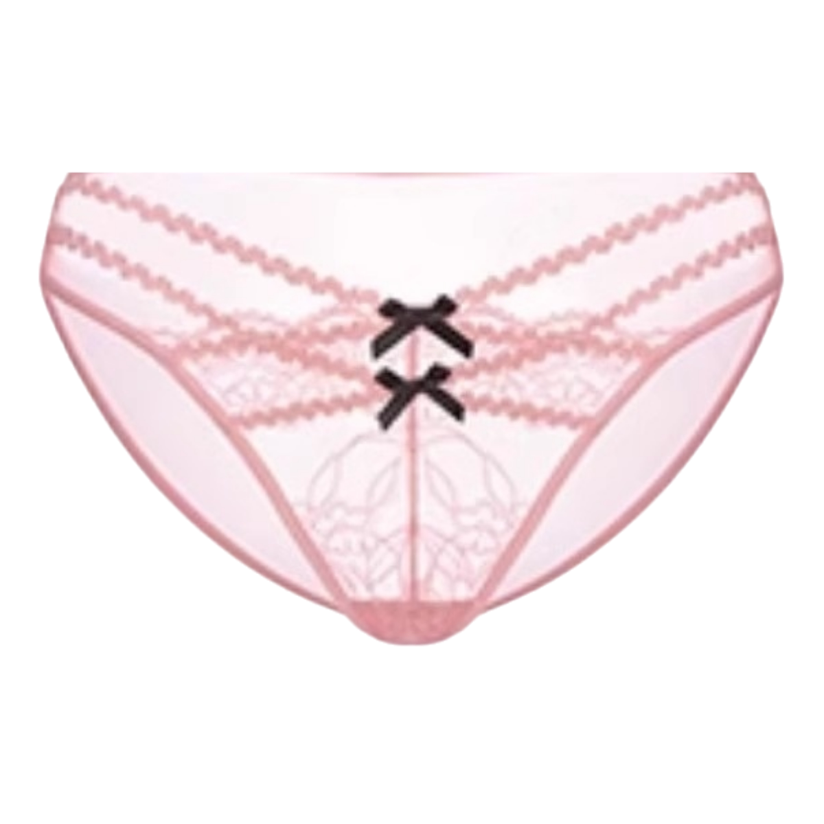 Jinji/Little Sweetheart* Pure and Delicate Thin Straps Hollowed-Out Cross Bow Sexy Mesh See-Through Pure Cotton Crotch Panties for Women