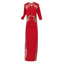 Spring 2024 new style female mother-in-law wedding banquet dress red dress noble and stylish to attend the wedding banquet