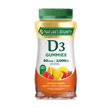 Nestlé natural treasure vitamin d3 gummies ສໍາລັບຜູ້ຊາຍ ແລະຜູ້ຍິງ ເສີມແຄລຊຽມເພື່ອສົ່ງເສີມການດູດຊຶມແຄວຊຽມ fruity flavored gummies ວິຕາມິນ d 90 capsules
