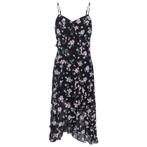 Discounted Shifanli floral ruffled suspender dress 2024 new summer fashion popular beautiful sleeveless mid-length dress
