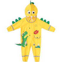 柠檬宝宝儿童连体雨衣宝宝男女童幼儿园小童学生雨披