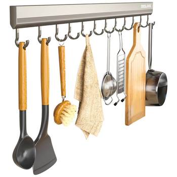 Delixi space aluminum punch-free kitchen hook rack