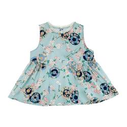 Girls Suit New Chinese Babydoll Sweater 2024 Summer New Floral Children's Camisole Summer Clothes ເຄື່ອງນຸ່ງເດັກນ້ອຍ Tops