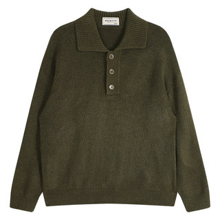 MCCEVTG复古翻领加厚毛衣男长袖宽松通勤休闲保暖慵懒针织衫秋冬