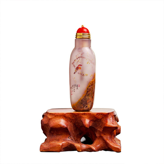 一品堂天然玛瑙内画鼻烟壶上新了家居摆件闻香壶精品送老外纯手工
