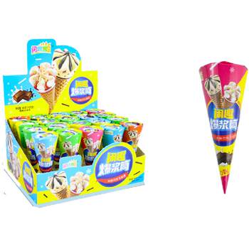 Children's New Year Snacks Chocolate Crispy Cones Crispy Biscuits Sandwiched with Ice Cream Cone-Shaped Afternoon Tea Meal Replacement