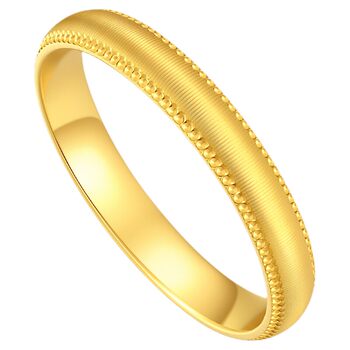 Chao acer royal style silk gold gold ring plain ring pure gold ring brushed water ripple aperture gift price