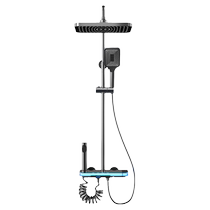 Intelligent digital display shower head set bathroom constant temperature atmosphere light with gun gray shower bathroom concealed flower shower head