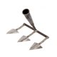 Three-tooth triangular hoe for turning over soil loosening and weeding and deforesting rake