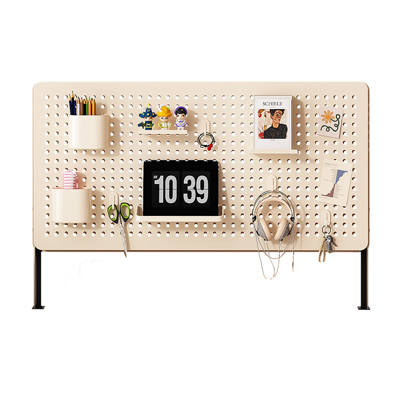 Desktop bookshelf hole board storage rack household vertical DIY iron art storage rack student computer desk organizer
