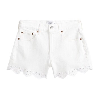 Af ສັ້ນ denim lace hollow ການອອກແບບ