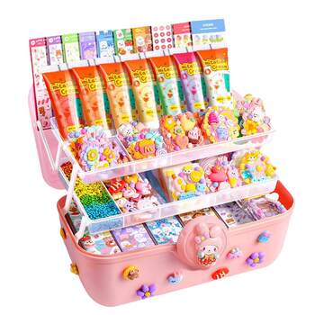 Cream glue guka sticker large set christmas gift diy girls children's toys hand account gift box storage box guka hot paint seal without repeating full set of ancient card cheap plate luxury three-layer