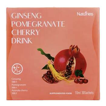 Nai's Ginseng Pomegranate Cherry Liquid Drink, a Premium Brand Imported from New Zealand, for Vitality and Radiance, Genuine Product, 30 Bottles