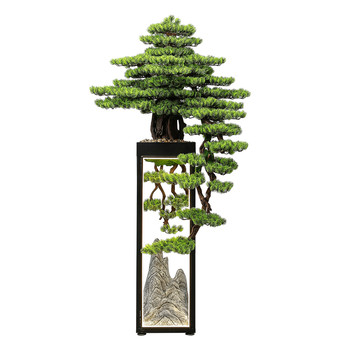 Simulated welcome pine, artificial tree, green plant, large floor-standing ornament, tea room, club, office living room, podocarpus decoration