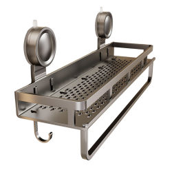 Suction Cup Storage Rack for Bathroom, No-Drill Wall-Mounted Washbasin Storage Rack for Restroom and Toilet