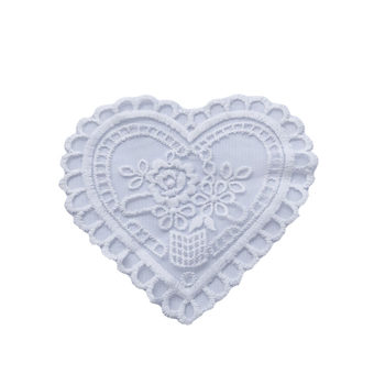 New style peach heart lace embroidery patch
