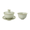 Yuebai Ru kiln covered bowl tea cup household Sancai covered bowl