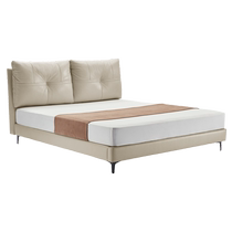 (Recommended by experts) Gujia Home Modern Simple Master Bedroom Cream Style Leather Bed Master Bedroom Mattress Package 8178