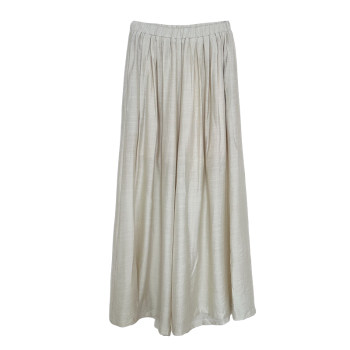 Anli korean หลวม, lazy ແລະ versatile drapey culottes ແອວສູງ, ແອວ elastic ຄົນອັບເດດ:, trousers ກະເປົ໋າບາດເຈັບ