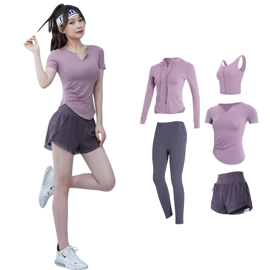 健身服女夏季薄款跑步运动透气速干衣网红时尚瑜伽服晨跑休闲套装