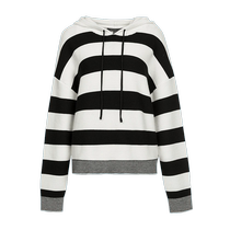 MeetMetro Mayre Sweater Woman 2024 Spring Splice Collision Color Striped Casual Drawing Rope Knit