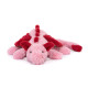 British Jellycat Scarlet Heart Dragon plush doll toy doll appeases ຂອງຂວັນວັນເກີດມັງກອນສີແດງ