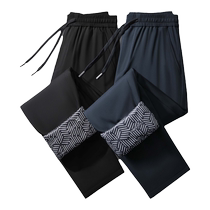 Thickened casual pants for men down pants for outer wear winter white duck down trousers windproof and versatile straight-leg sports pants for men